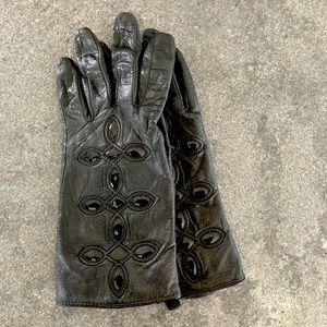Black Leather Gloves